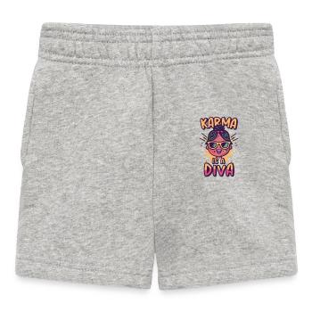 Karma Diva Cartoon Tee - Baby Shorts - Grau meliert - Vorne
