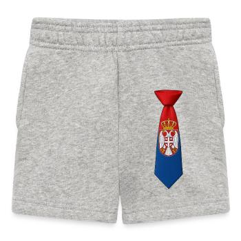 Serbia Tie – Flaggendesign - Baby Shorts - Grau meliert - Vorne