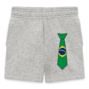 Brazil Tie – Flag Design - Baby Shorts - heather grey - Front