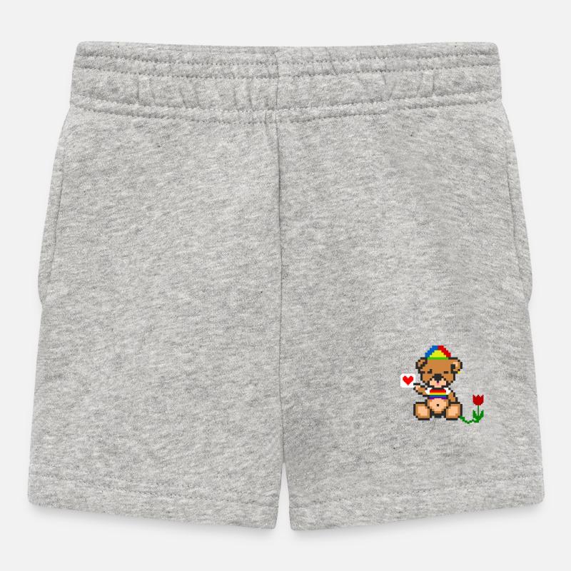 Pixel Bear Pride - Short Bébé - gris chiné