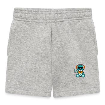 Pixel Bear Geek - Baby Shorts - heather grey - Front