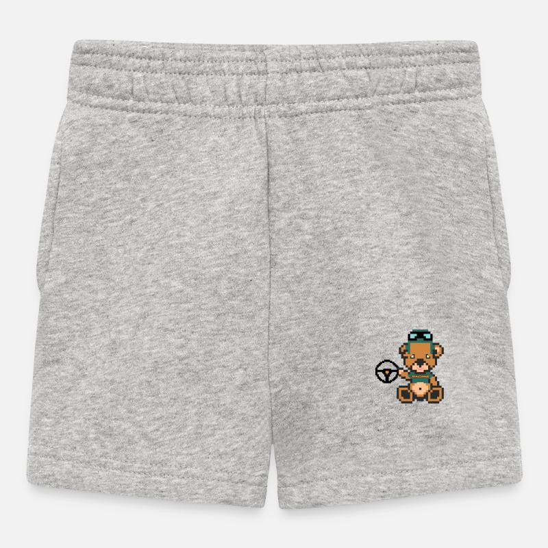 Pixel Bear Racing - Short Bébé - gris chiné