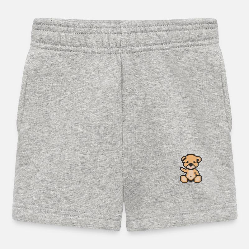 Pixel Bear Light - Short Bébé - gris chiné