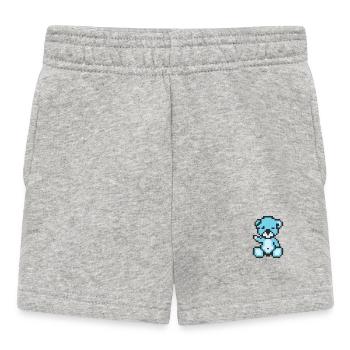 Pixel Bear Pastel Blue - Short Bébé - gris chiné - Devant