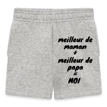 meilleur de maman + meilleur de papa = MOI - Short Bébé - gris chiné - Devant
