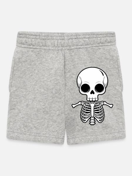 Skelett Halloween Kostüm - Baby Shorts - Grau meliert
