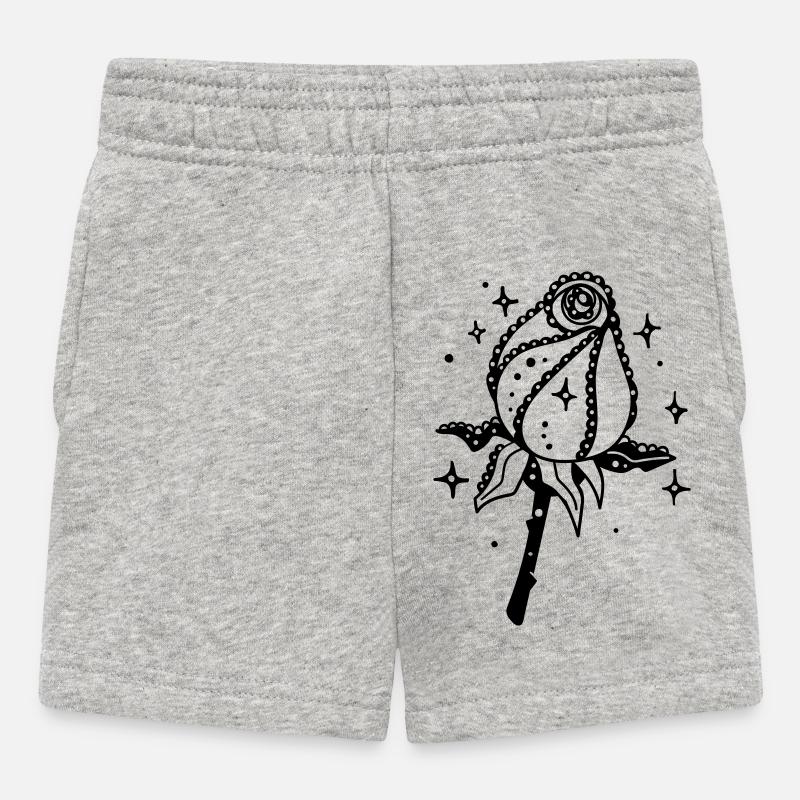 Schwarze Rose - Baby Shorts - Grau meliert