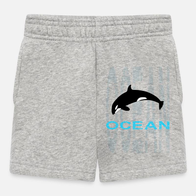 Baleine - Océan - Short Bébé - gris chiné