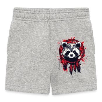Raccoon and dream catcher - Baby Shorts - heather grey - Front