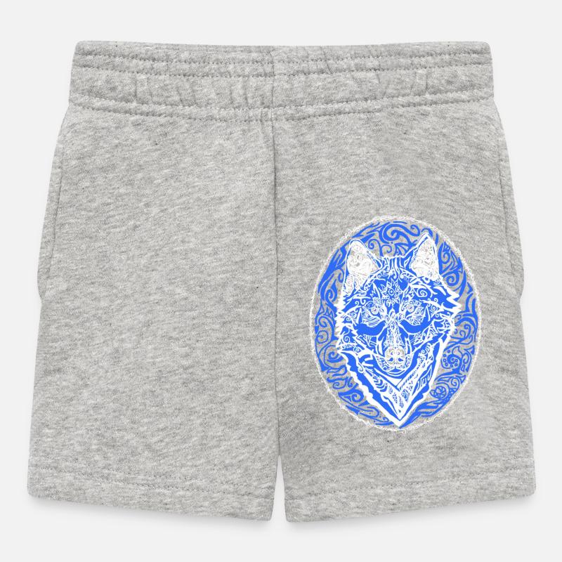 wolf - Baby Shorts - heather grey