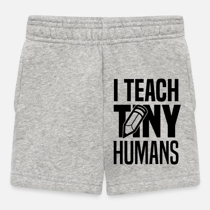 I teach tiny humans - Baby Shorts - heather grey