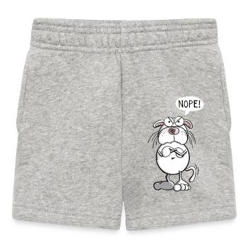 Cool Nope Cat I Funny Cats Comic I No - Baby Shorts - heather grey - Front