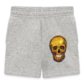 Gold Skull - Baby Shorts - heather grey - Front