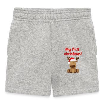 Mon premier renne de Noël - Short Bébé - gris chiné - Devant