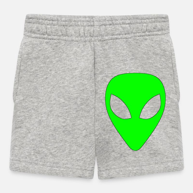 Alien - Hellgrün - Baby Shorts - Grau meliert