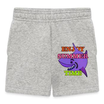 Verspielter Hai - Baby Shorts - Grau meliert - Vorne