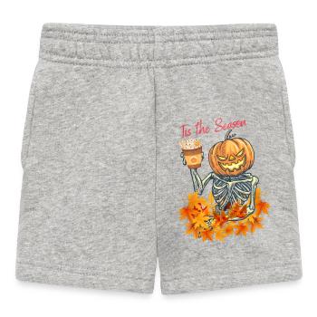 Autumn Pumpkin Skeleton Toast - Baby Shorts - Grau meliert - Vorne