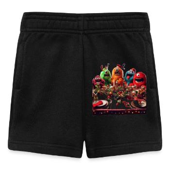 Scène de Noël monstre humoristique - Short Bébé - noir - Devant