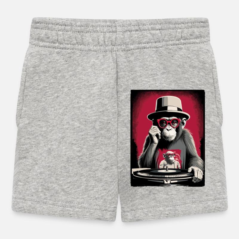 Monkey DJ - Baby Shorts - heather grey