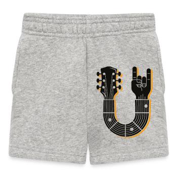 Conception audacieuse de signe de main de manche de guitare - Short Bébé - gris chiné - Devant