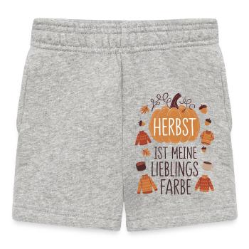 Herbst ist meine Lieblingsfarbe - Baby Shorts - Grau meliert - Vorne