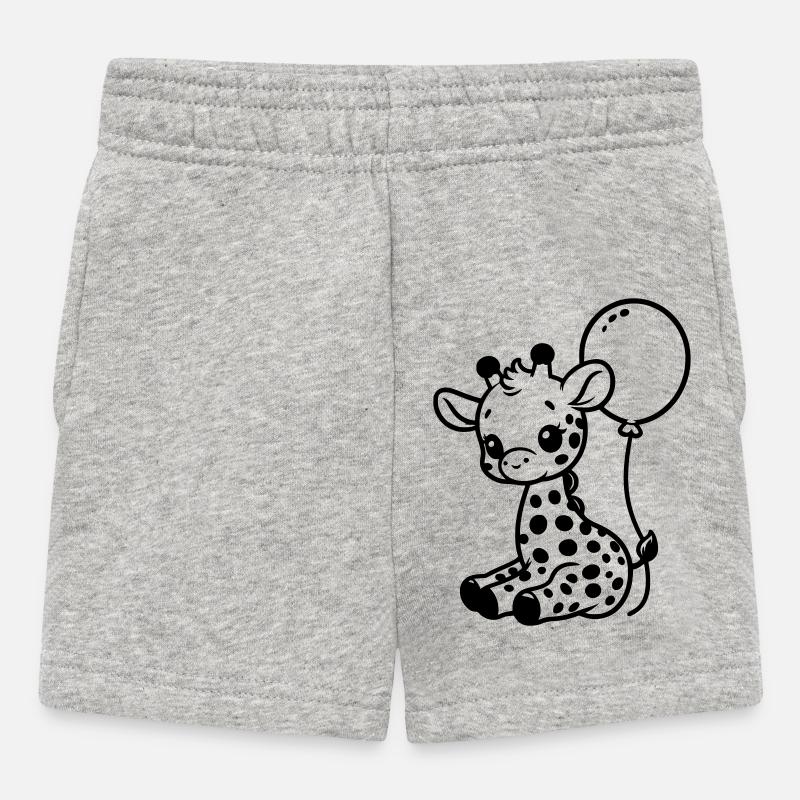 Baby Giraffe - Baby Shorts - Grau meliert