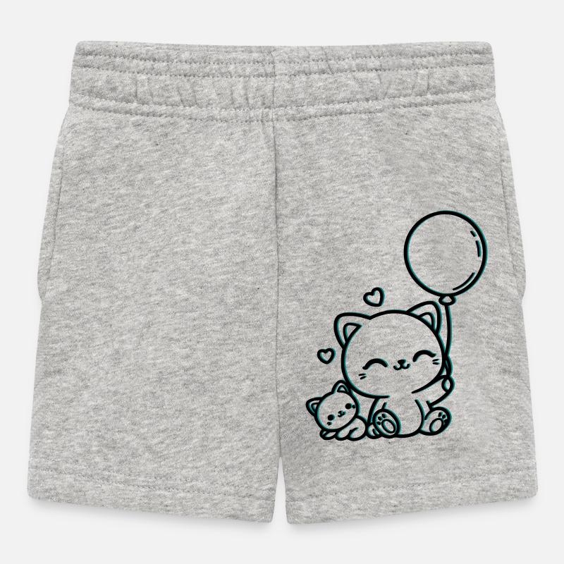 Katzen - Baby Shorts - Grau meliert