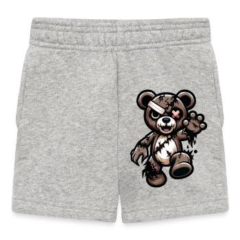 Ours en peluche échevelé avec cicatrice - Short Bébé - gris chiné - Devant