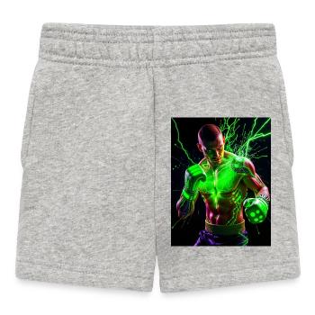 Powerful Lightning Suit - Baby Shorts - heather grey - Front