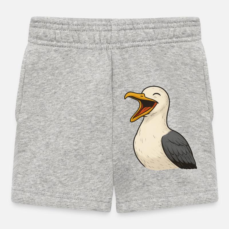 Lachende_Moewe - Baby Shorts - Grau meliert