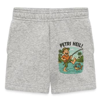 Petri Heil - or the piranha hangs on the toe - Baby Shorts - heather grey - Front