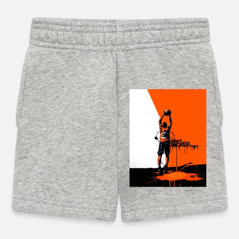 Sportif lançant la balle dans le style graffiti - Short Bébé - gris chiné