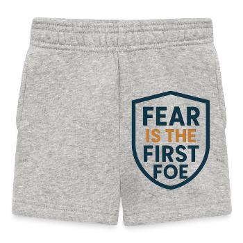 La peur est la première conception de bouclier ennemi - Short Bébé - gris chiné - Devant