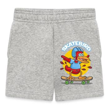 Skatebird cartoon - Baby Shorts - heather grey - Front