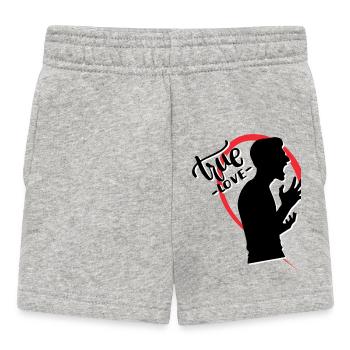 Screaming guy half heart - Baby Shorts - heather grey - Front