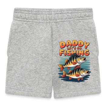 Daddy Lets Go Fishing - Baby Shorts - Grau meliert - Vorne