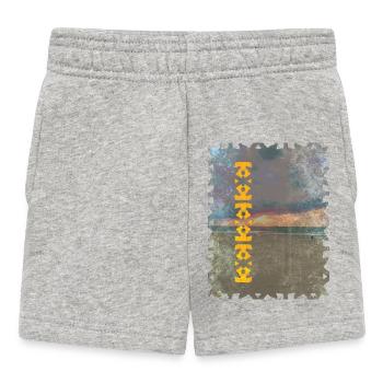 Gelbes Totem Muster am Strand - Baby Shorts - Grau meliert - Vorne