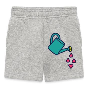 Arrosoir d'Amour et Cœurs - Short Bébé - gris chiné - Devant