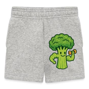 Brokkoli-Zuwächse - Baby Shorts - Grau meliert - Vorne