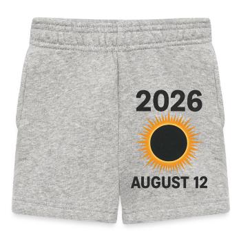 2026 August 12 - total solar eclipse - Baby Shorts - heather grey - Front