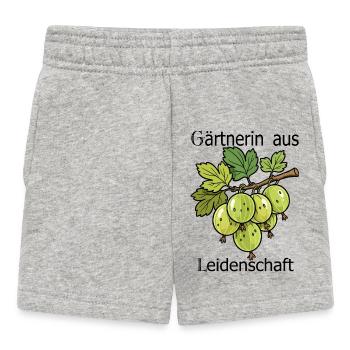 Grüne Stachelbeere Zweig Illustration - Baby Shorts - Grau meliert - Vorne