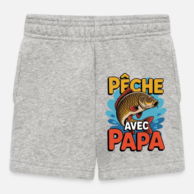 Pêche avec Papa - Short Bébé - gris chiné