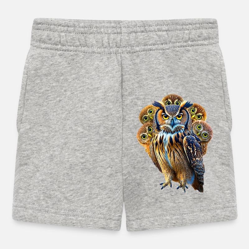 Eule - Baby Shorts - Grau meliert