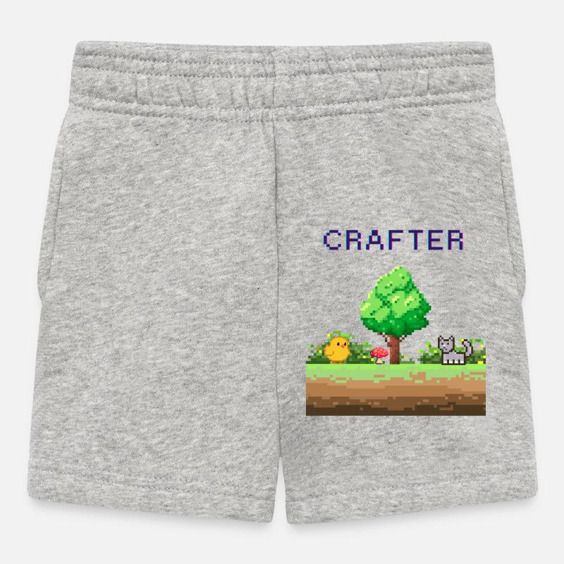 Pixel Crafter Waldabenteuer - Baby Shorts - Grau meliert