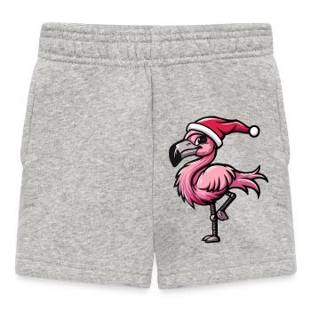Flamingo Weihnachten - Baby Shorts - Grau meliert - Vorne
