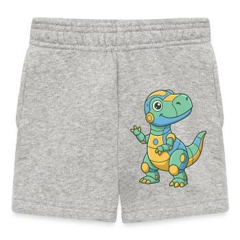 Colorful Robo-Dino - Baby Shorts - heather grey - Front