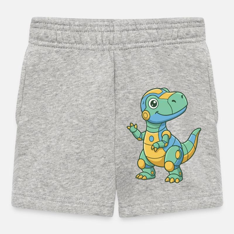 Robo-Dino Coloré - Short Bébé - gris chiné