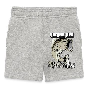 Anglerleben | Hook Lure Lebensschleife - Baby Shorts - Grau meliert - Vorne