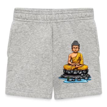 Bouddha en méditation - Short Bébé - gris chiné - Devant