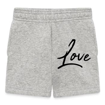 LIEBE. VALENTINSTAG. HERZ. ICH LIEBE DICH. ICH LIEBE DICH - Baby Shorts - Grau meliert - Vorne